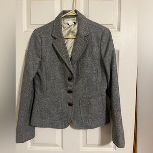 Women’s J Crew tweed blazer. Grey size 8